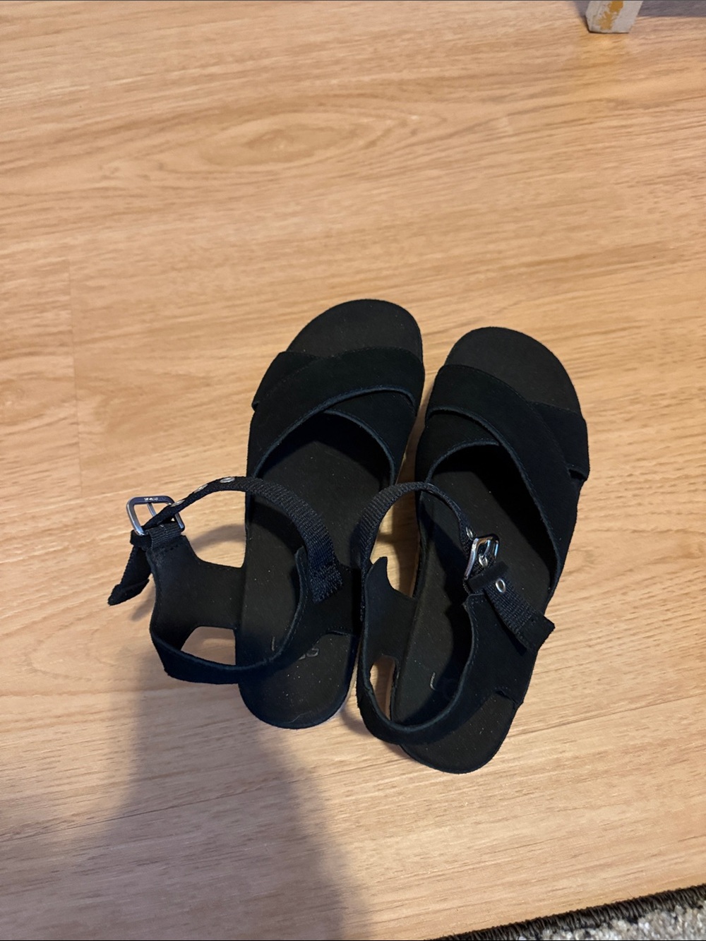 UGG Black Platform Sandals with Ankle Strap